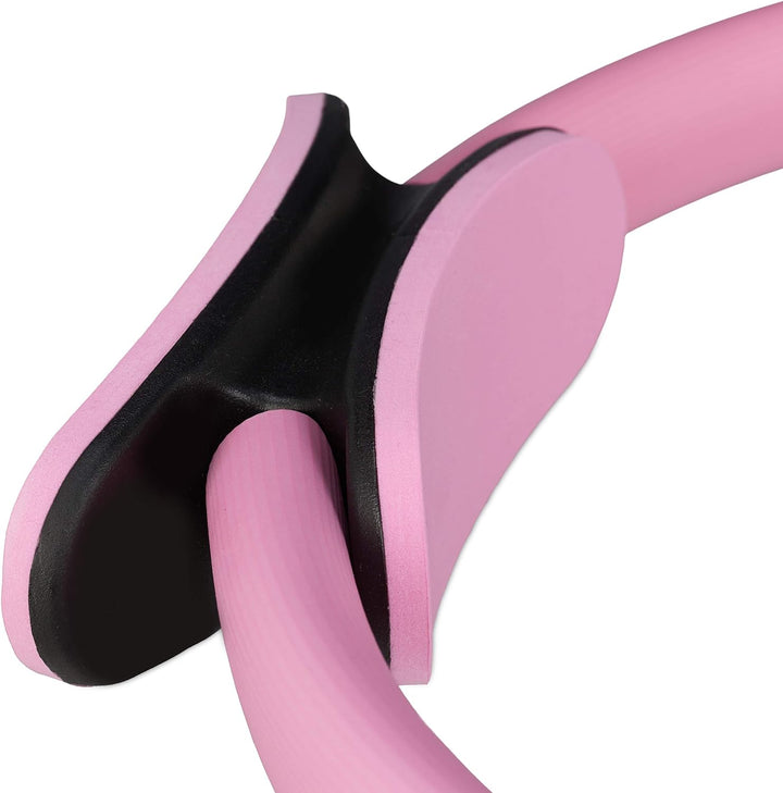 Bluefinity Pilates Ring mit Übungen, Doppelgriff, gepolstert, Widerstandsring Yoga, Fiberglas, Fitne