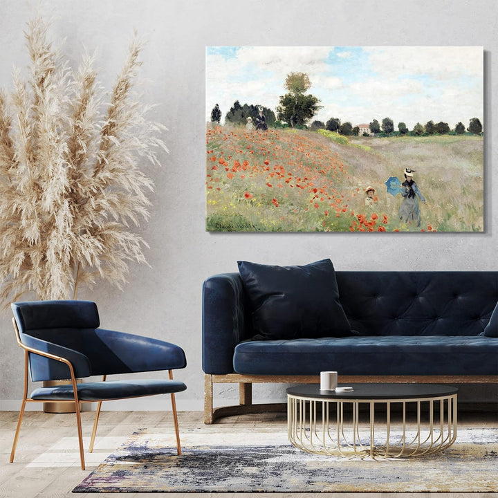 Printed Paintings Leinwand (80x60cm): Claude Monet - Mohnfeld 80x60 cm, 80x60 cm