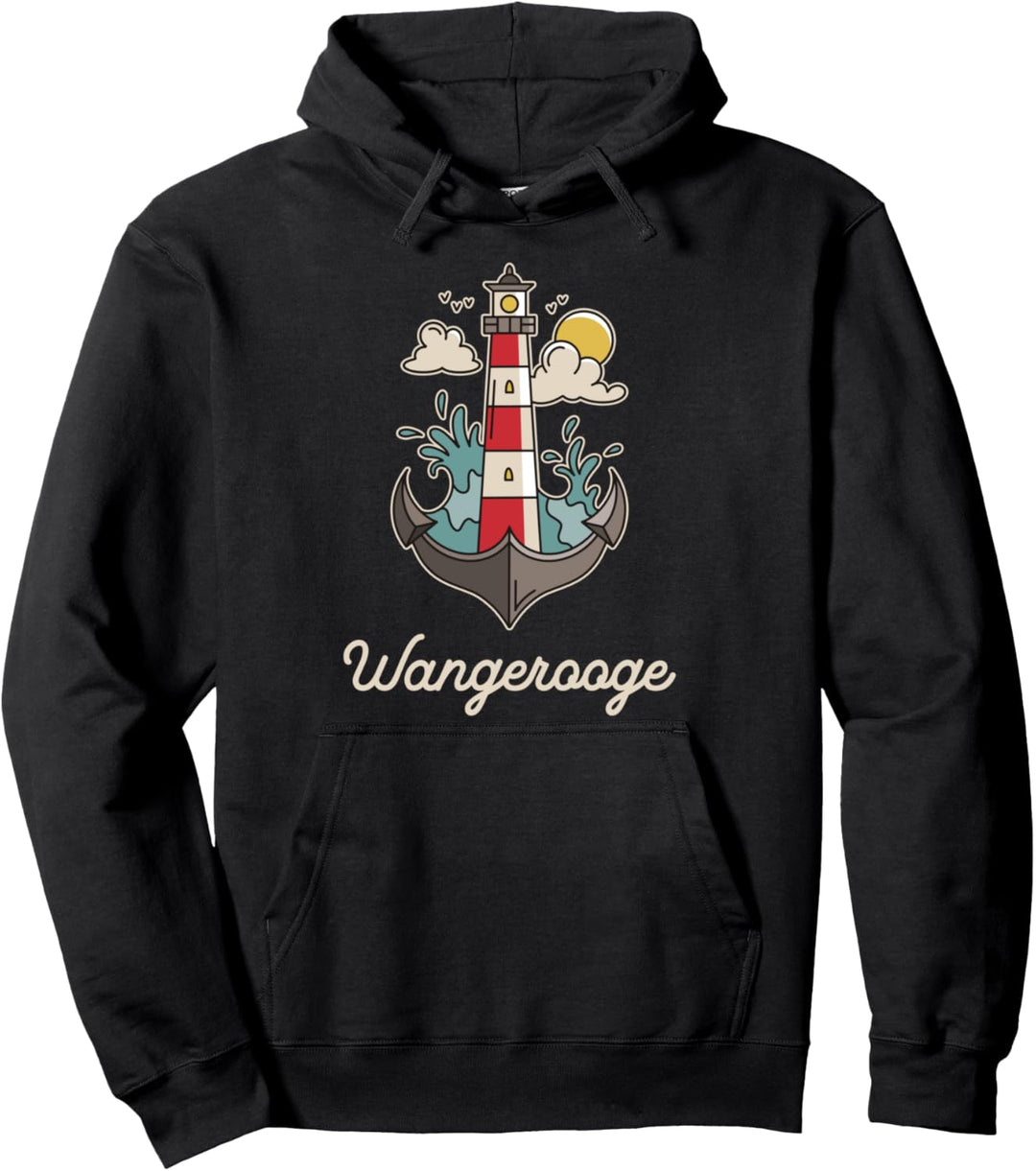 Wangerooge Nordsee Urlaub Leuchturm &amp; Anker Pullover Hoodie