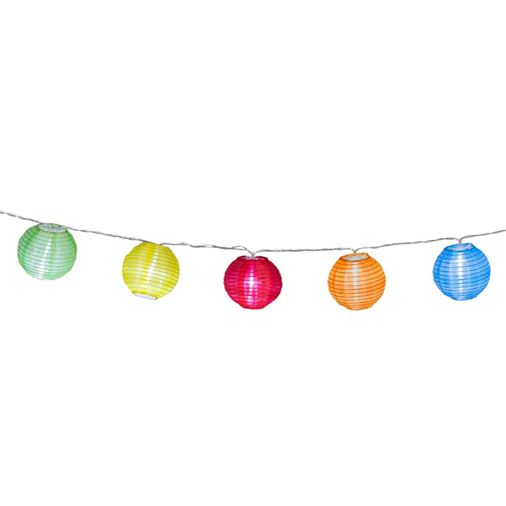 Boland - LED Lichterkette mit 10 bunten Lampions, 185 cm, Partydeko für Geburtstag und Karneval