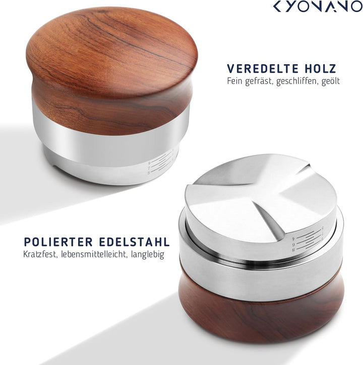 KYONANO Kaffeeverteiler 58mm Espresso Ausgleichwerkzeug, verteilt den Kaffeepulver gleichmässig auf