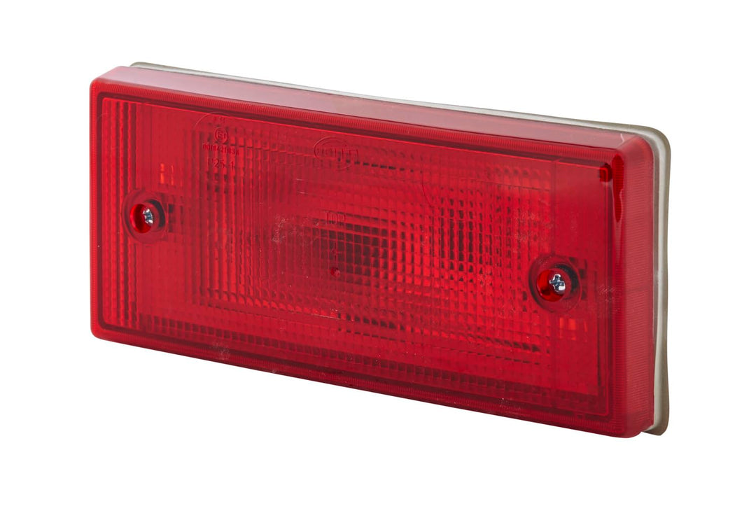 HELLA - Nebelschlussleuchte - Halogen - 24/12V - Einbau - Lichtscheibenfarbe: rot - Stecker: Flachst