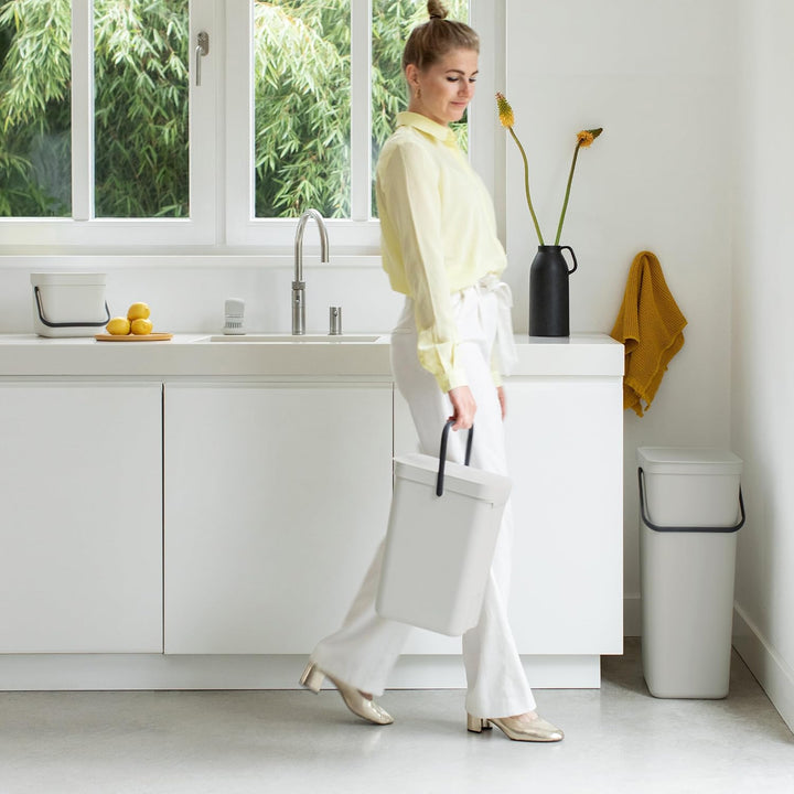 Brabantia Recyclingeimer Sort & GO 40 L Grau Grey 40 Liter Mülleimer, Grey 40 Liter Mülleimer