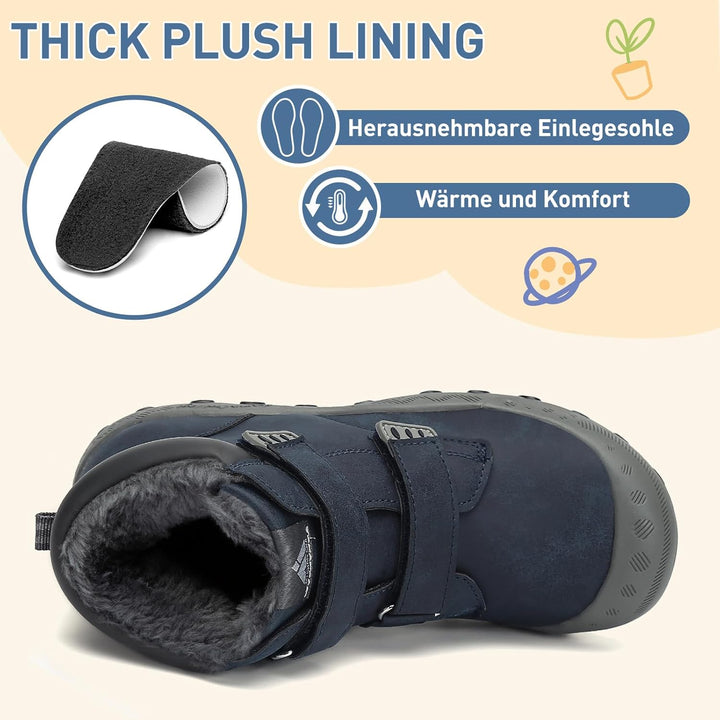 Mishansha Kinder Winterschuhe Mädchen Winterstiefel Warm Schneestiefel Gefüttert Boots Wasserdicht 2