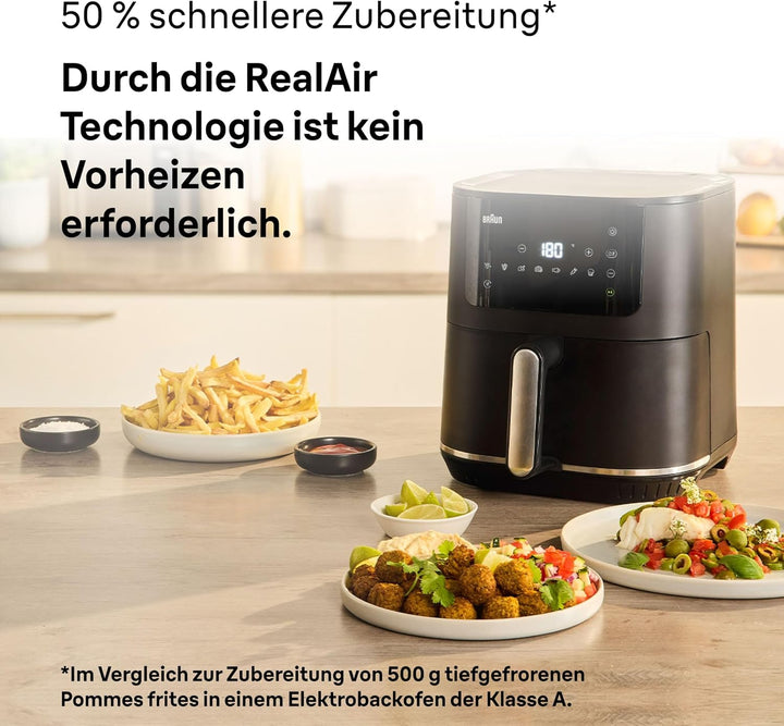 Braun MultiFry 5 HF5030 Digitale Heissluftfritteuse, 6L Airfryer, 80-220°, 8 Programme, spülmaschine