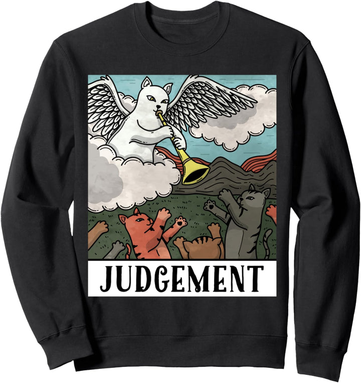 Funny Cats Judgement Tarot Card Men Women Sweatshirt