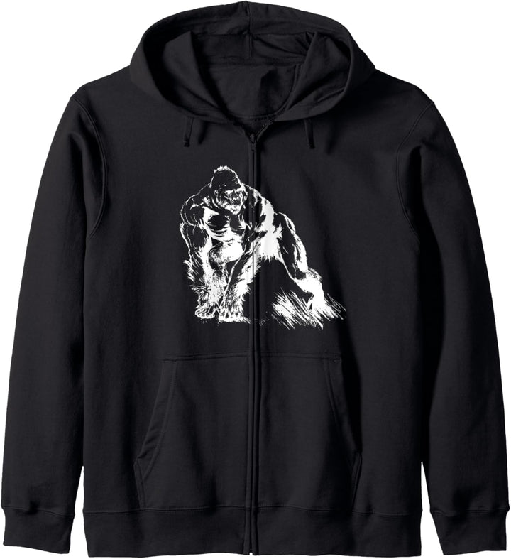 Buff Alpha Silberrücken Gorilla Art Design Kapuzenjacke