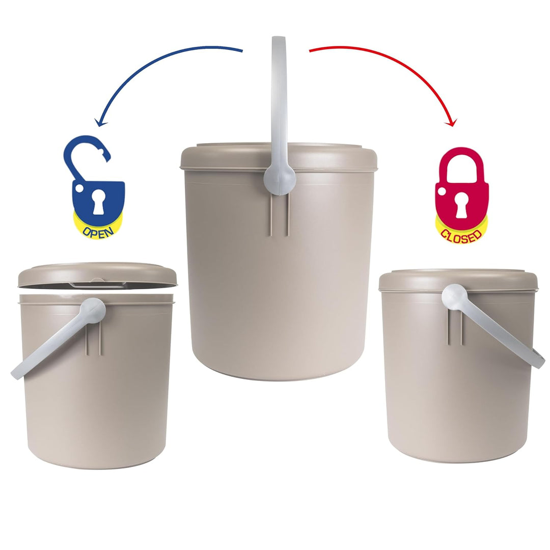 #11 Mülleimer 25 Liter mit verschliessbarem Deckel und Henkel - Petrolblau - 37cm hoch - Ø31cm Abfal