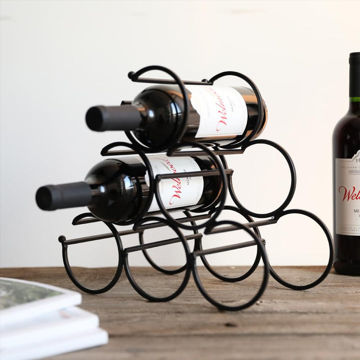 JHY Design Eisen Tisch Weinregal, Wein Flaschenregal Weinregale Freistehender Weinhalter Weinflasche