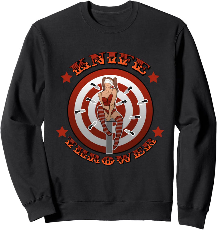 Messerwerfer Circus Karneval Kostüm Show Performer Messer Sweatshirt