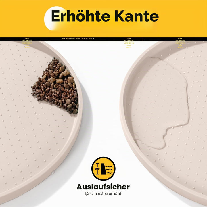 Conlun Napfunterlage Hund,1,2cm Hohe Ränder Futtermatte Katzen zur Vermeidung von Verschüttungen,BPA