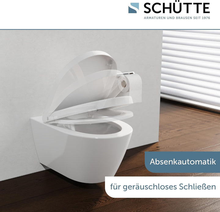 SCHÜTTE WC-Sitz passend zu Duravit Starck 3, mit Absenkautomatik made in EU, Abnehmbarer Klodeckel a