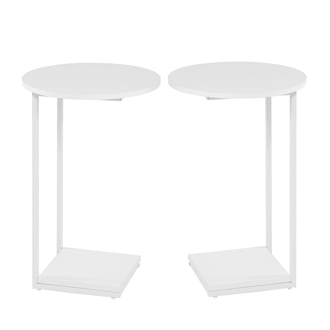 HDANI C-förmiger Beistelltisch 2er Set,Runder Couchtisch Sofatisch Nachttisch Nachttisch Laptoptisch