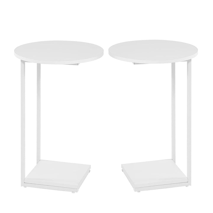 HDANI C-förmiger Beistelltisch 2er Set,Runder Couchtisch Sofatisch Nachttisch Nachttisch Laptoptisch