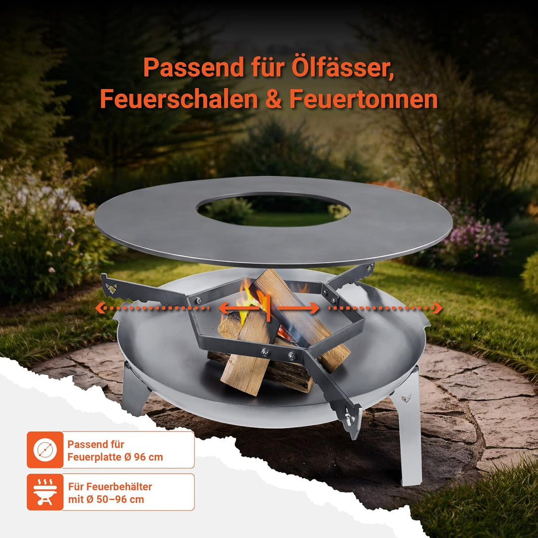 FENNEK Auflageleiste für Feuerplatten Ø 96 cm | Garantiert optimale Luftzufuhr und sicheren Halt | P