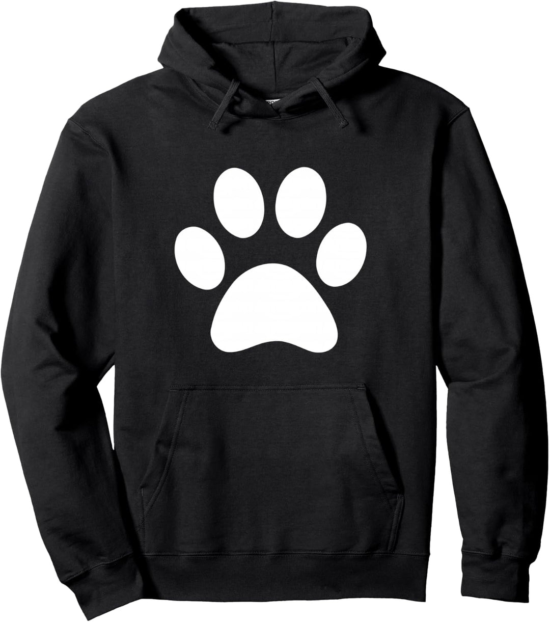 Weisser Pfotenabdruck Pullover Hoodie