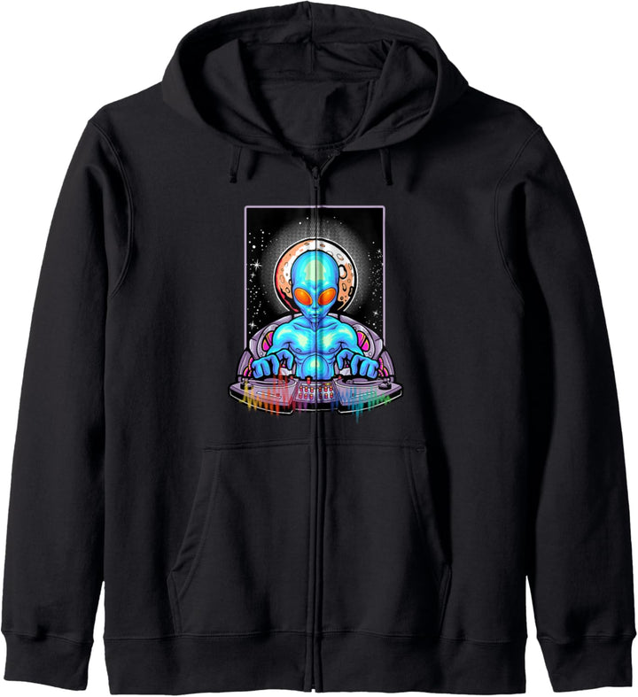 Techno Music Psychedelic Alien House DJ Festival Kapuzenjacke