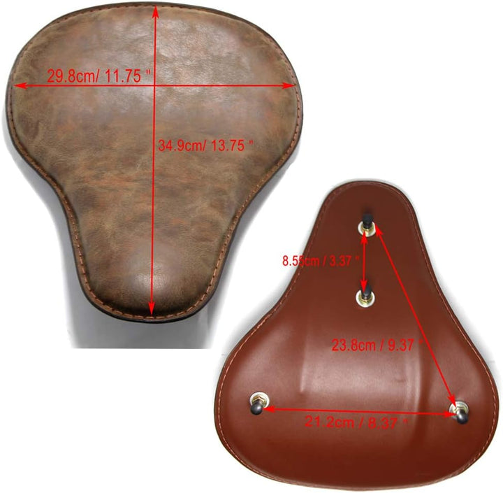 Retro Motorrad Leder Sitzpolster Sattel Solo Seat für Sportster Chopper Bobber 