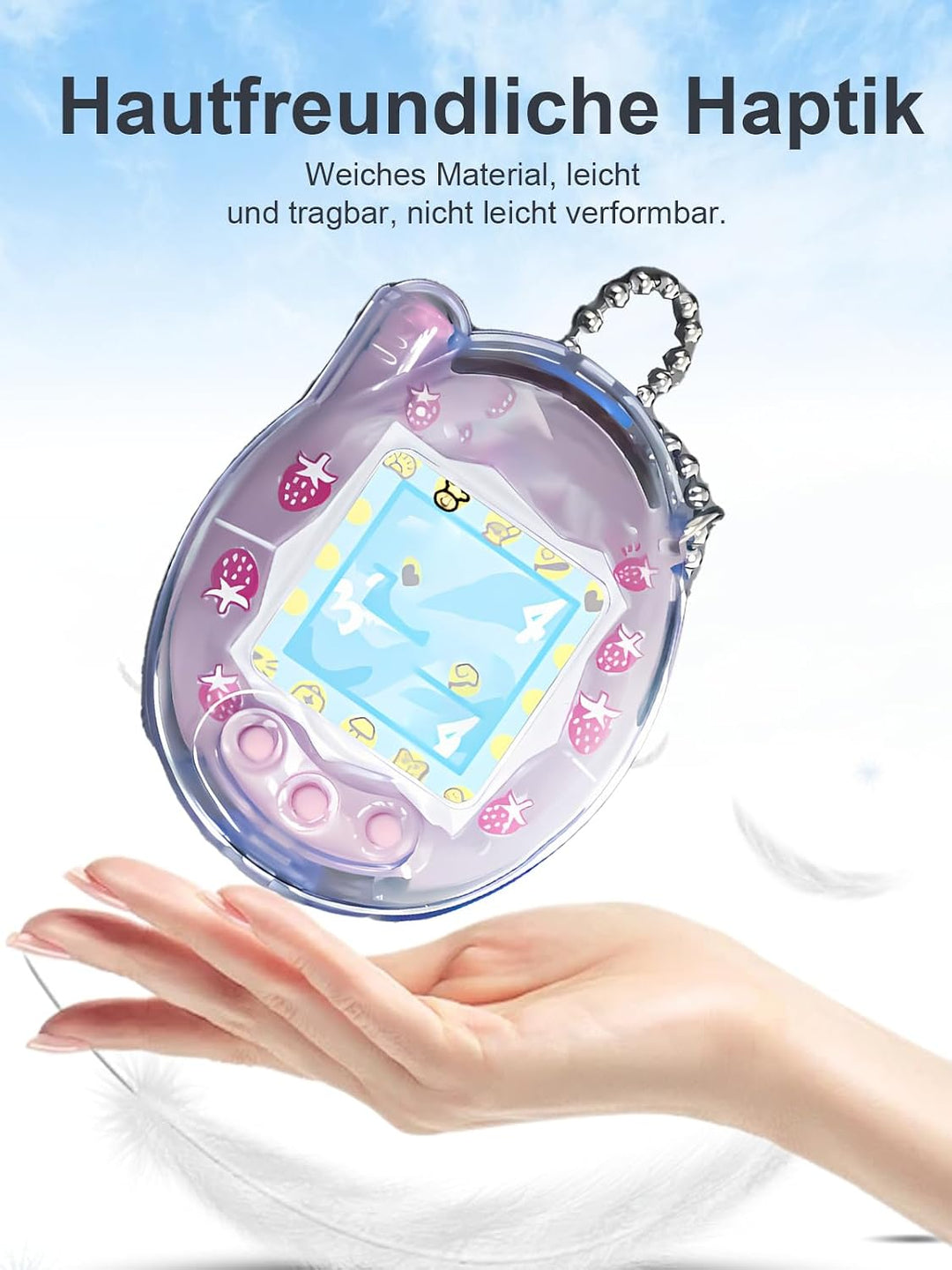 Hülle für Tamagotchi Connection Digital Pet, daunke weiche PC-Abdeckung, Mit Schlaufe，leichte Stossd