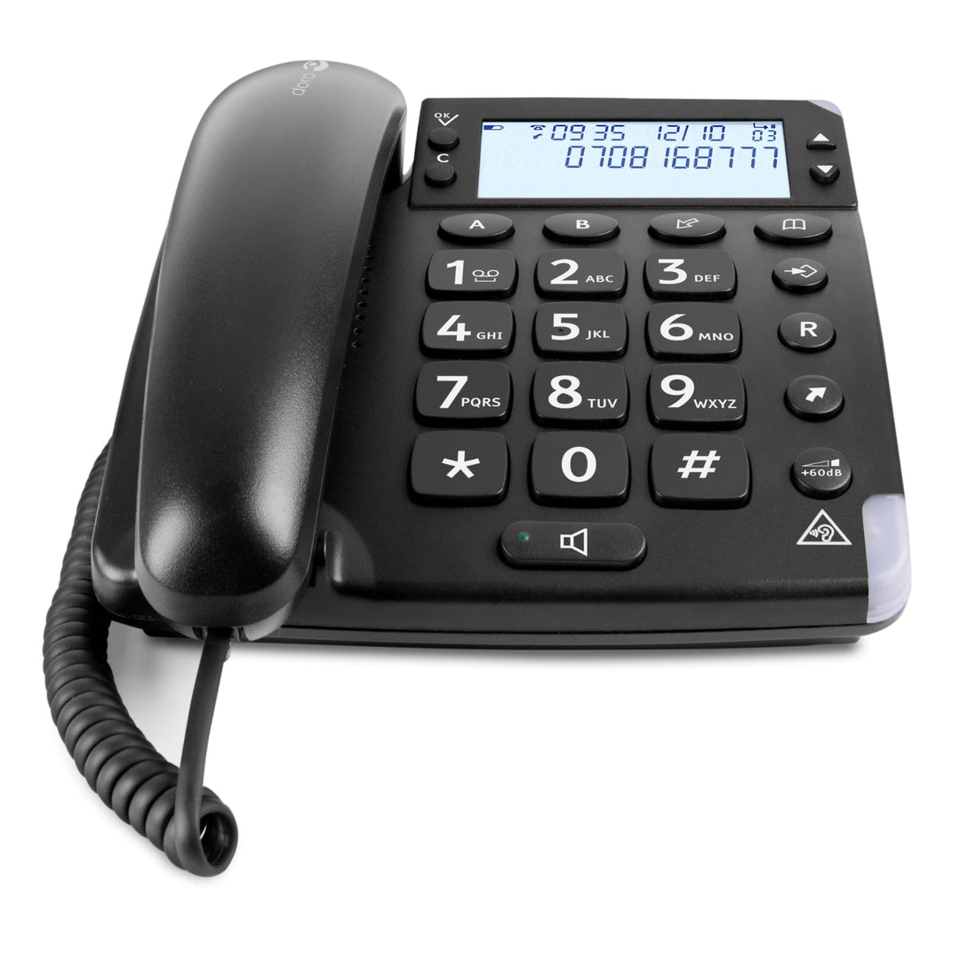 Doro 6377 Magna 4000 Schnurgebundenes Grosstastentelefon mit grossem hintergrundbeleuchtetem Display