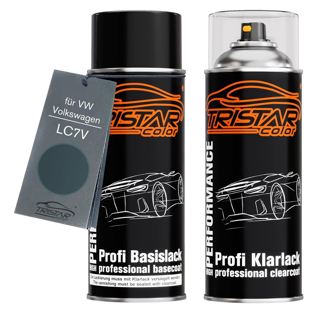 TRISTARcolor Autolack Spraydosen Set für VW/Volkswagen LC7V Blue Anthrazit Perl/Blue Anthracite Perl