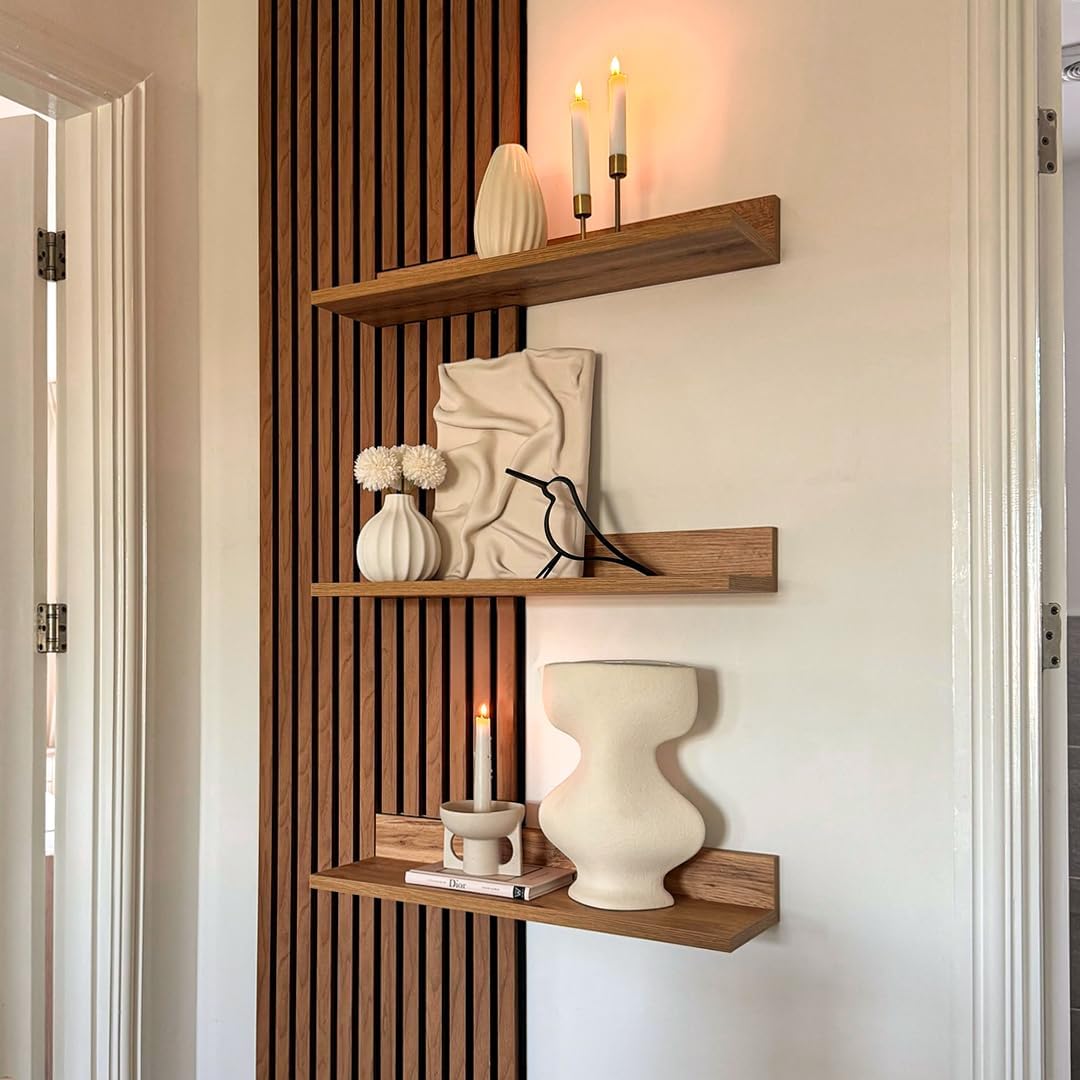 MOBILI FIVER, 2er-Set Rachele Regale, 80 cm, rustikale Eiche, Made In Italy 80 x 17 x 8 cm Rustikale