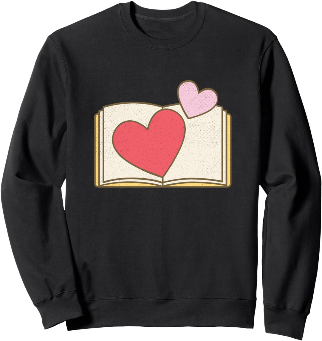 Books And Heart Reading Book Lover Bookworm Reader Sweatshirt