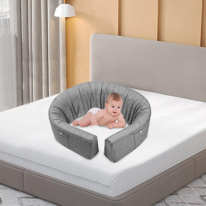 YUENFONG 150cm Bettgitter Bettschutzgitter Rausfallschutz für Kinder, Verformbar Kinderbettgitter Se