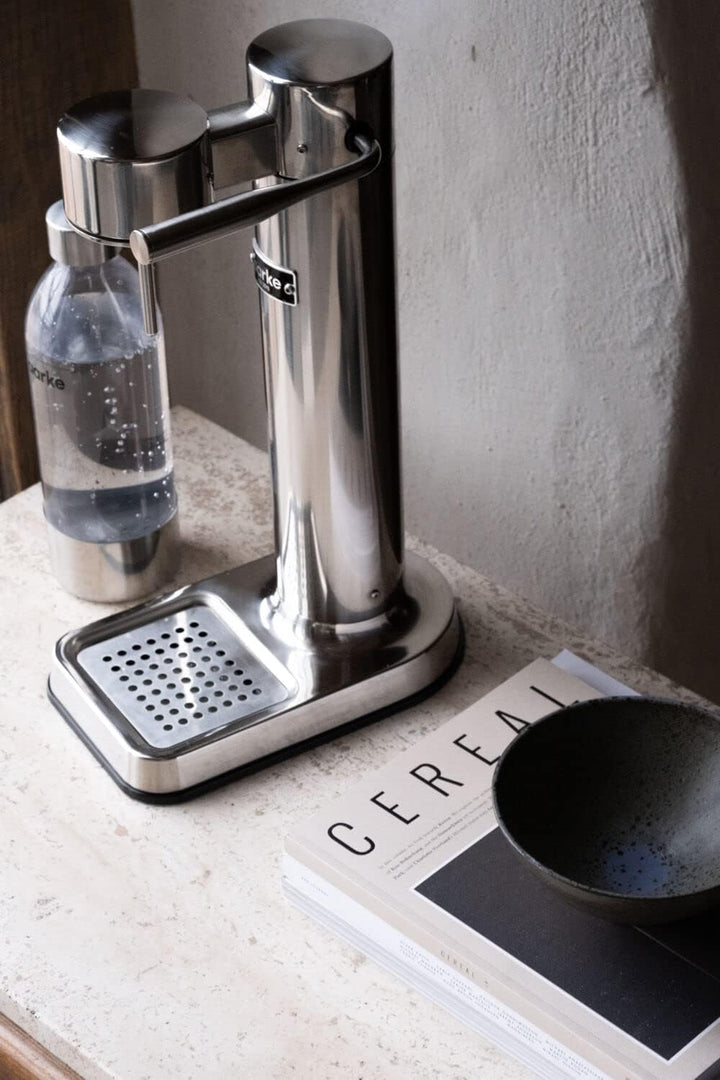 Aarke Carbonator 3, Wassersprudler aus Edelstahl mit 2 x BPA-frei Flaschen, Edelstahl Finish Edelsta