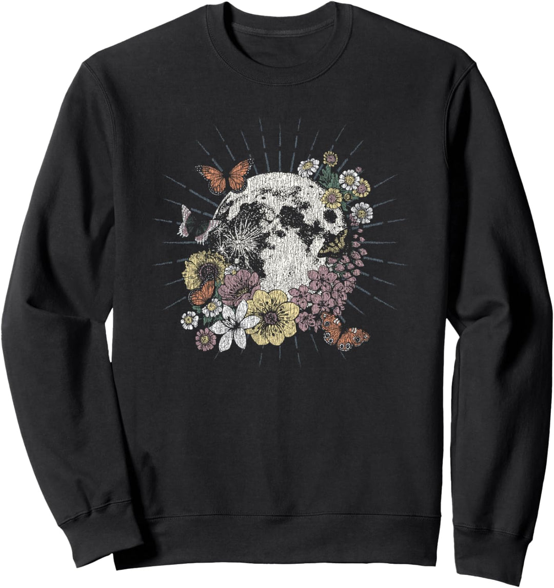 Lunar Butterfly and Floral Star Circle Sweatshirt