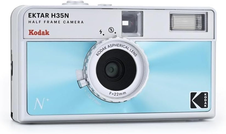 KODAK EKTAR H35N Halbformat-Filmkamera-Set mit Kodak Ultramax 400/24EXP 35 mm Rollfilm (Blau glasier