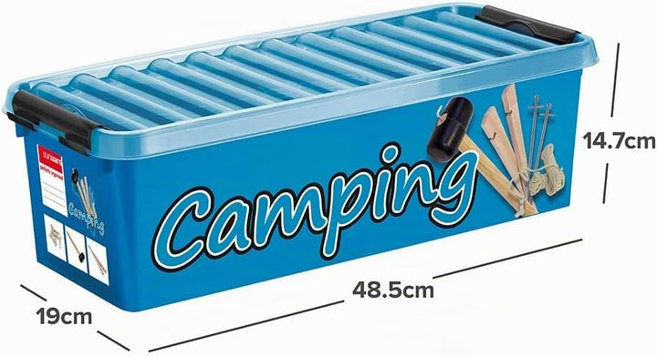 Sunware Q-line Aufbewahrungsbox klein 9,5L - 48,5x19x14,7cm - Kunststoff Aufbewahrungsbox mit Einsat
