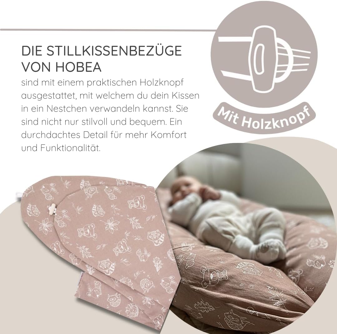 HOBEA-Germany Stillkissenbezug für Stillkissen 190cm Designs (anthrazit) Anthrazit Bezug für Stillki