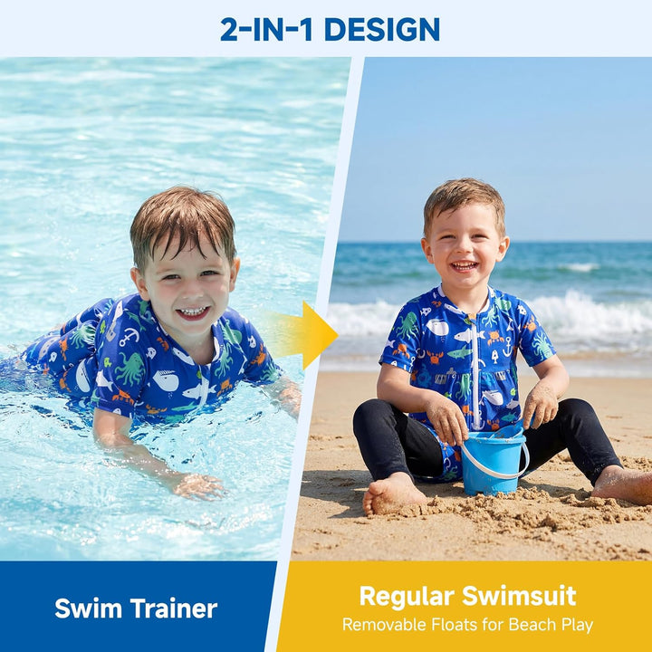 Badeanzug Baby Mädchen Jungen mit Floatation Kleinkind Schwimmtraining Hilfe Schwimmende Badeanzug E