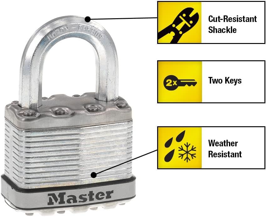 Master Lock M5XD Magnum Vorhängeschloss mit Schlüssel, 1 Stück 1 Pack, 1 Pack