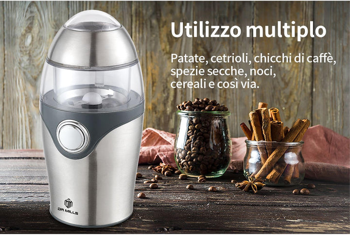 DR MILLS DM-7448A Elektrische Gewürz- und Kaffeemühle, Messer, Tasse und Gehäuse bestehen aus SUS304