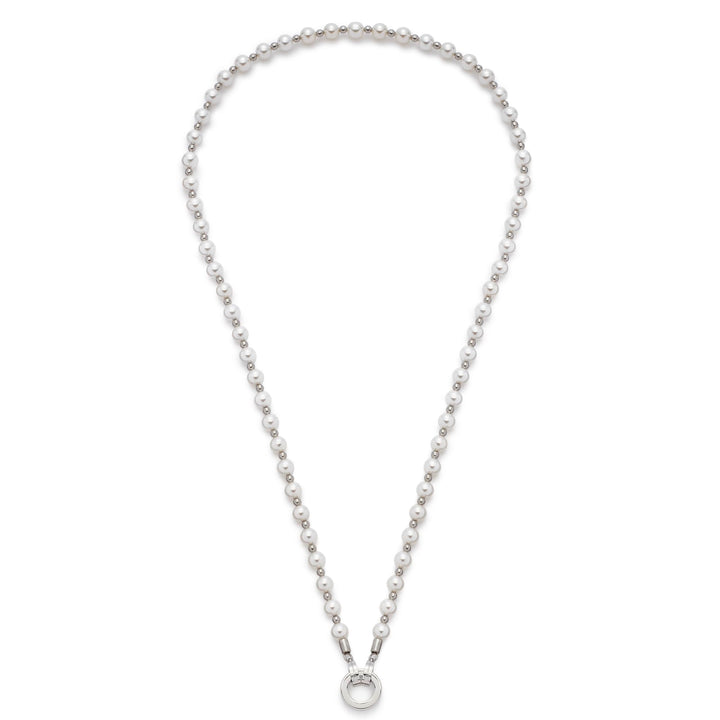 JEWELS BY LEONARDO DARLIN'S Damen-Halskette Signora, Edelstahl mit Imitationsperlen, CLIP & MIX Syst