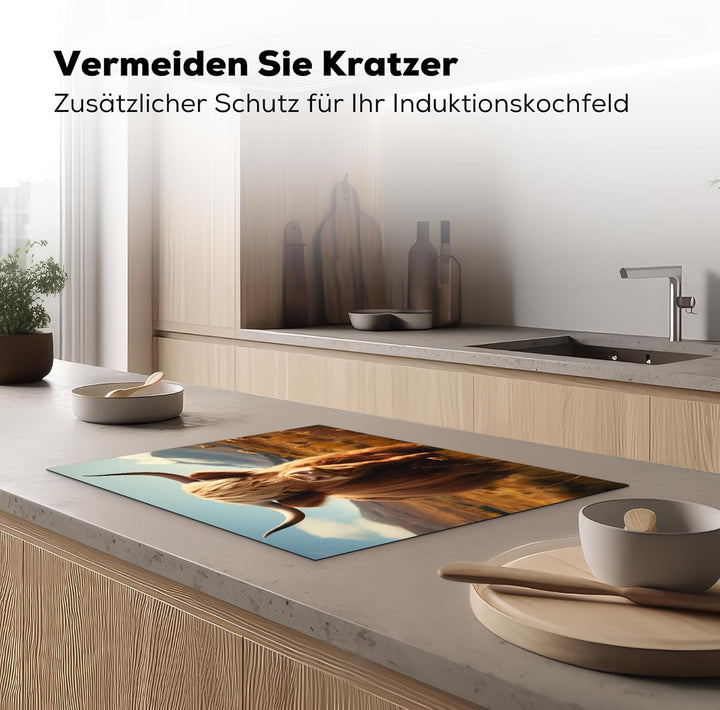 Herdabdeckplatte 70x52 cm Einteilig Ceranfeld Abdeckplatte für Induktionsschutz Ceranfeldabdeckung V