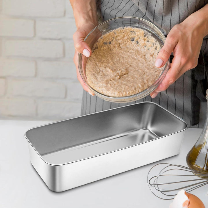 2 Stück Backform Kastenform Brot Kuchen, Edelstahl Brotbackform Gross, Brotformen zum Backen Rechtec
