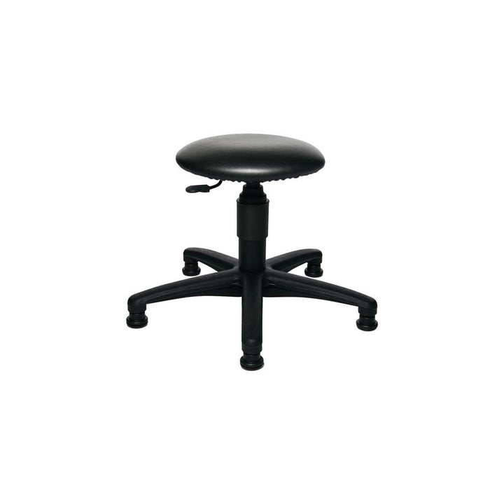 Drehhocker m.Bodengleitern Kunstlederpolster schwa rz Sitz-H.390-520mm TOPSTAR