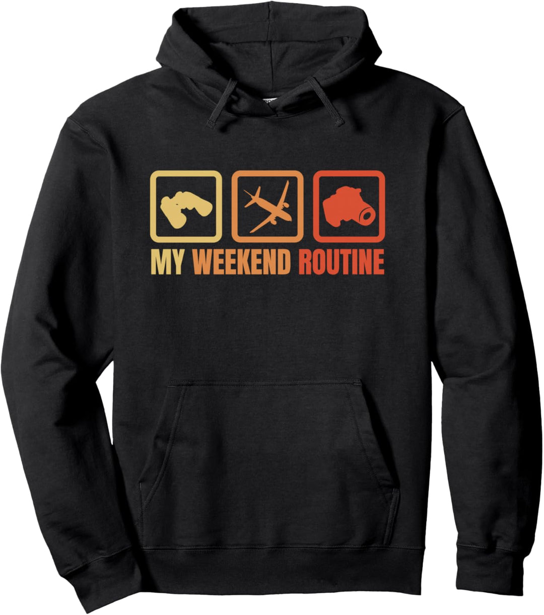 Meine Wochenendroutine Flugzeug Beobachter Pullover Hoodie