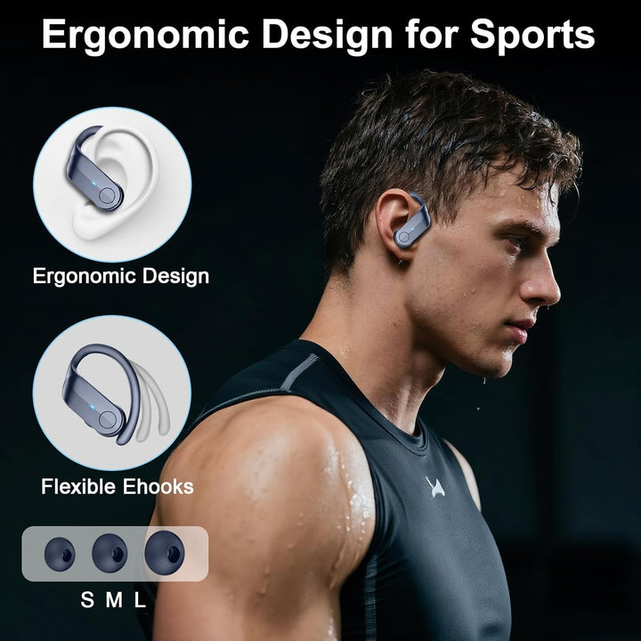 Bluetooth Kopfhörer Sport, 70Std In Ear Kopfhörer Bluetooth 5.4, HiFi Stereo Tiefer Bass Kabellose K