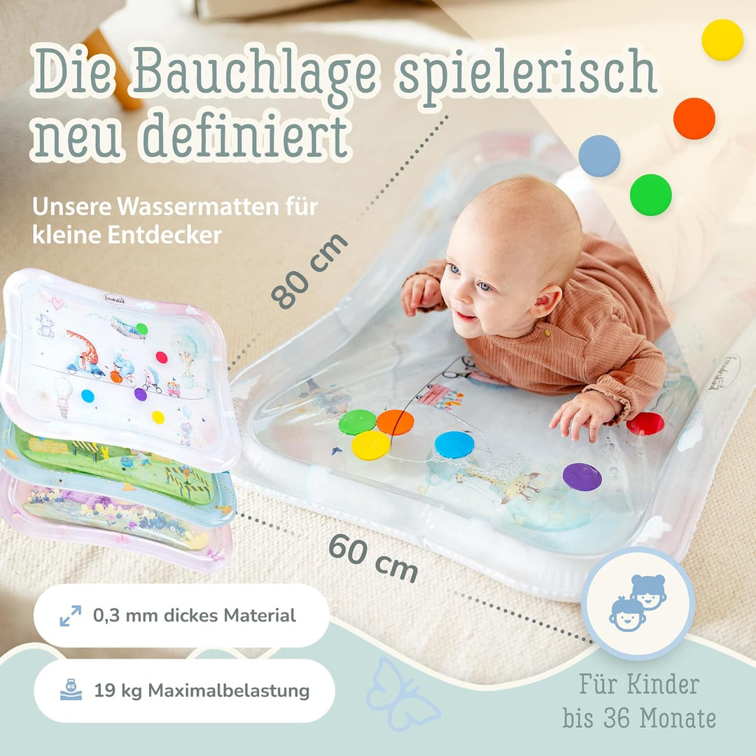 TummyTime Wassermatte XXL by Freudeskind, Baby Wasserspielmatte, 100% Phtalate- &amp; BPA-frei ab 0, 3,
