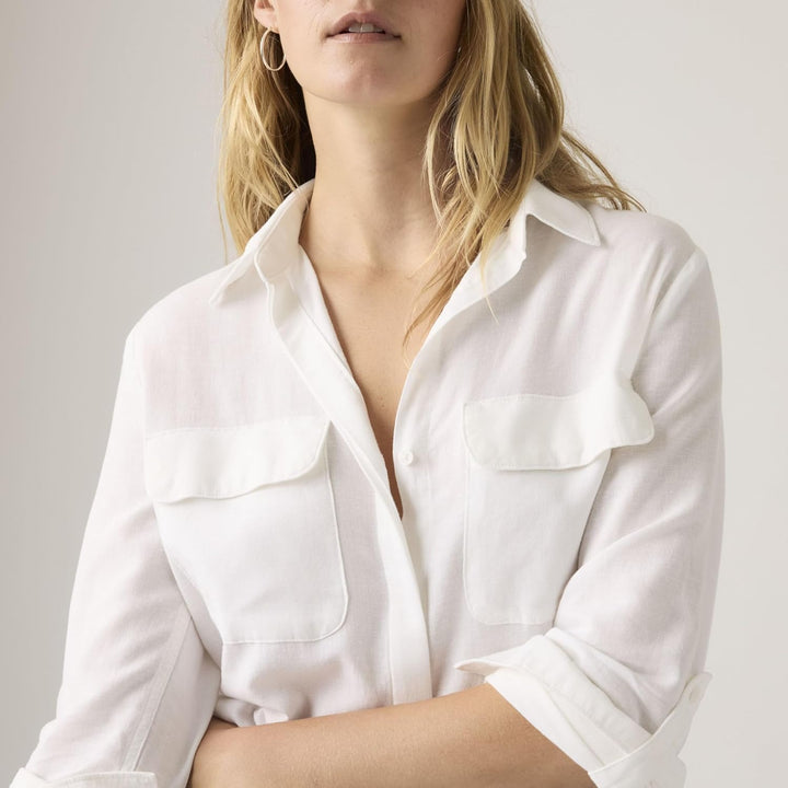 Levi's Damen Elaine Utility Shirt Hemd mit Button-Down-Kragen (1er Pack) S Bright White, S Bright Wh