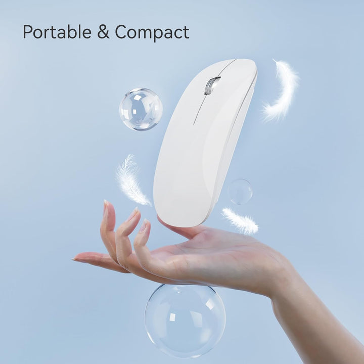 Uiosmuph Bluetooth Maus, Kabellose Maus mit USB-Nano-Empfänger, Tri-Mode (Dual Bluetooth 5.1 + 2.4GH