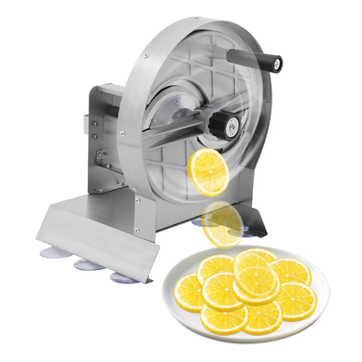 Gemüseschneidemaschine Tischgerät, Manuell Edelstahl-Schneidegerät mit 6 Saugnäpfen Ø 1-10 mm, Schni