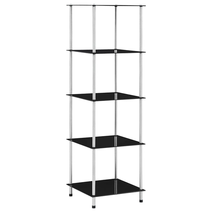 Regal mit 5 Ablagen Schwarz, Bücherregal, Organizer Bücherschrank, Bookshelf, Würfelregal, Standrega