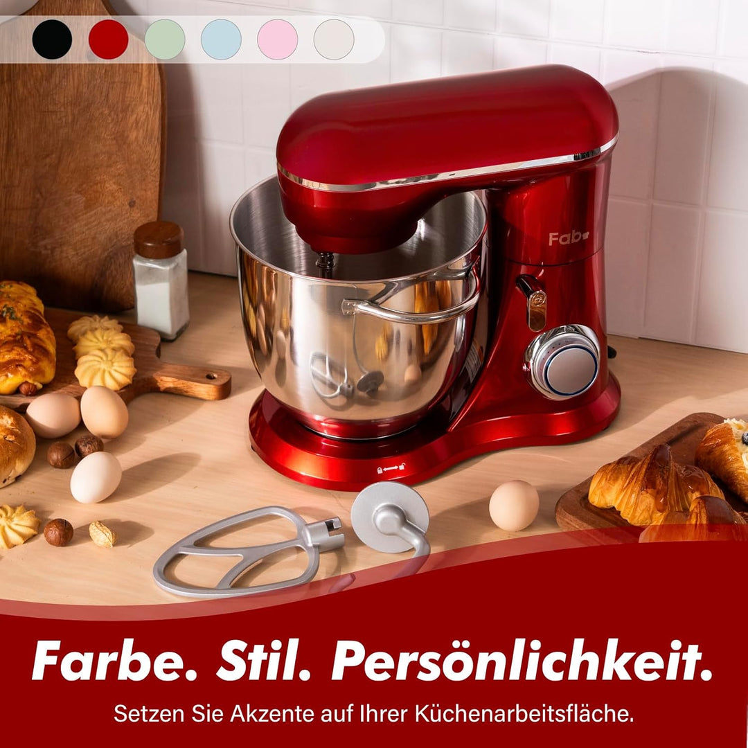 Fab-Serie 6L Küchenmaschine von Kitchen in the box, leistungsstarke Rührmaschine mit 1300W, 10 Gesch