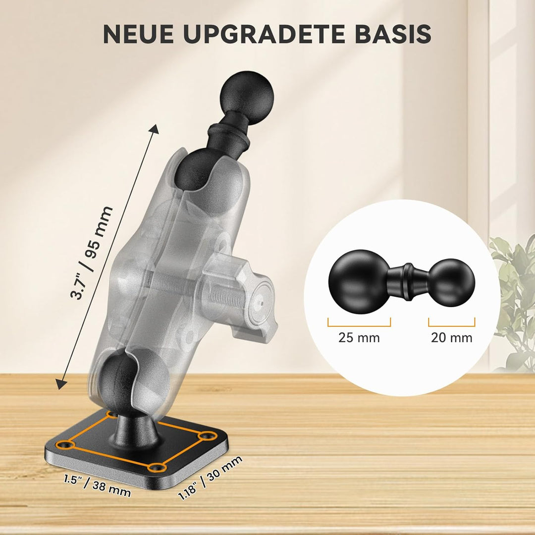 OHLPRO Tablet Halterung Auto aus Aluminium mit Hochleistungs Bohrerbasis, LKW iPad Halter mit 9.5 cm