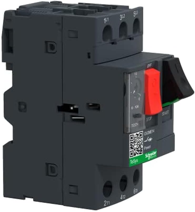 Schneider Electric | GV2ME14 - Motorschutzschalter, 3p, 6-10A, Tasterbetätigung, Schraubanschluss -